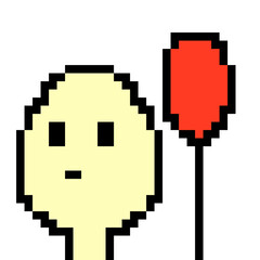 People with red balloons.
