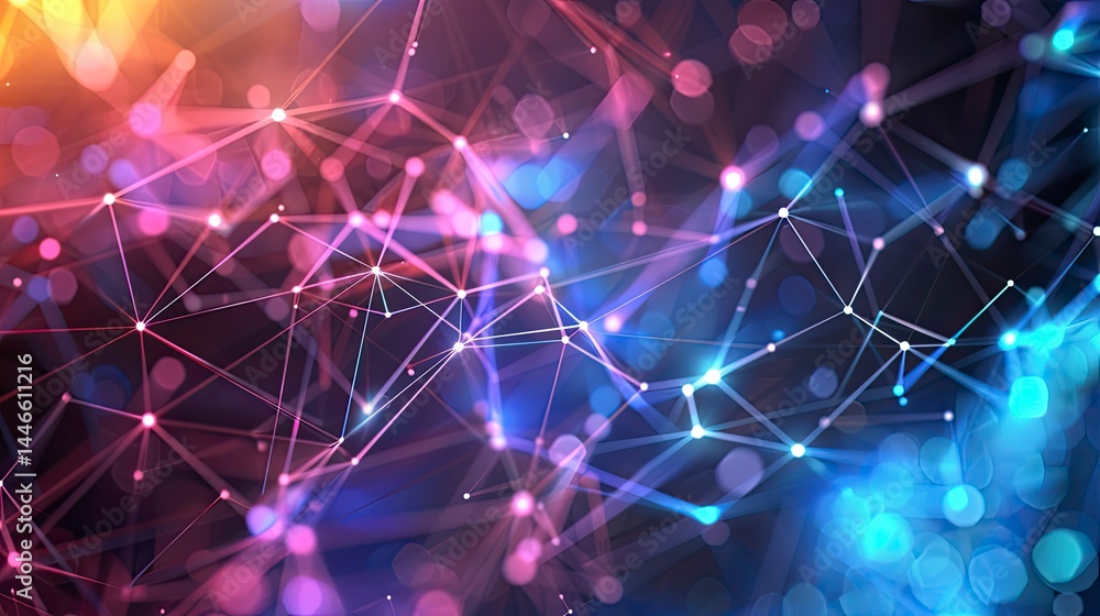 Poster abstract network of interconnected nodes