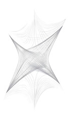 Abstract Geometric 3D Illustration - White Lines Structure - Isolated Background