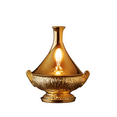 A gold colored metal object with a gold lid that is gold and has a gold color
