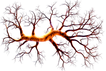 3D Illustration Of A Neuron With Transparent Background