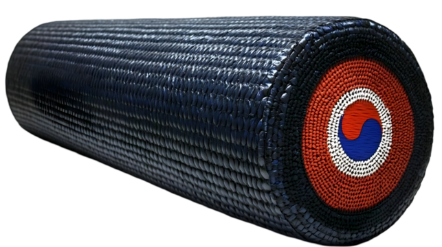 3D Illustration Of A Nanotube With Korean Flag Symbol, Transparent Background