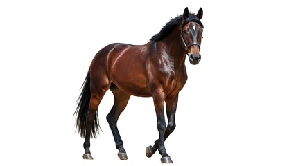 Obraz premium Realistic Brown Horse Illustration – Farm Animal Artwork 