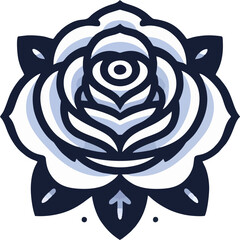 Single Rose with Leaves in Artistic Vector Style