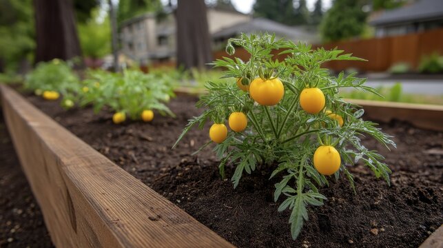 Close-up view of lush plants and blooming flowers in a thriving community garden, representing shared effort and environmental stewardship - sustainability growth nature