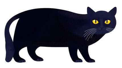 Dark Fantasy Cat Illustration Isolated Background