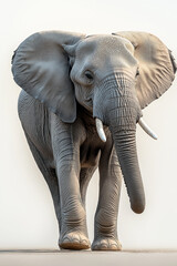 Fototapeta premium Majestic African Elephant: A Portrait of Gentle Strength, Wrinkled Grey Skin, Ivory Tusks, Wildlife Photography