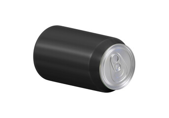 Black soda aluminum can, transparent background