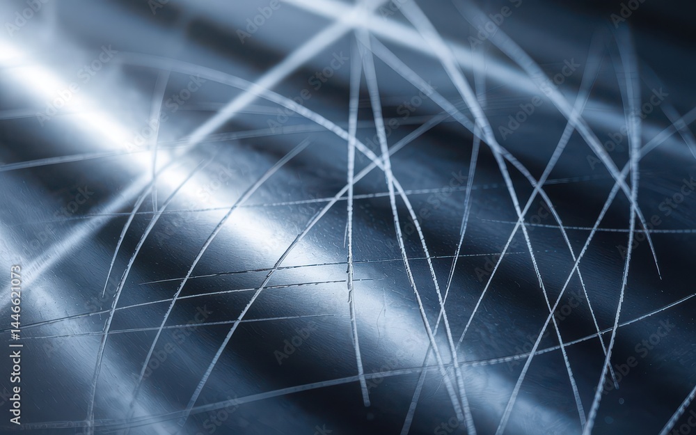 Poster Abstract textured surface with light scratches and intersecting patterns