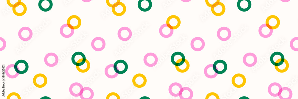 Poster bright vibrant risograph seamless pattern. retro background with overlay circles texture. vector ill