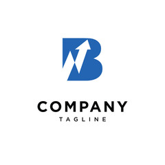 Fototapeta premium Letter B Line Chart Logo Icon Vector