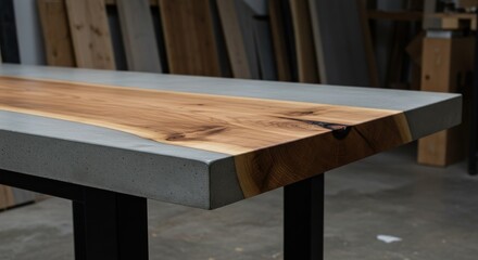 Modern Concrete and Wood Table Photos