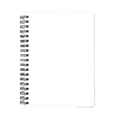 Blank White Spiral Notebook with Green Binding - transparent background
