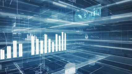 Data Visualization with Animated Charts and Graphs Abstract Tech Style - Powered by Adobe