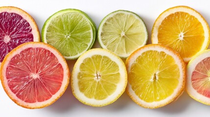 Obraz premium Citrus Assortment on White Surface