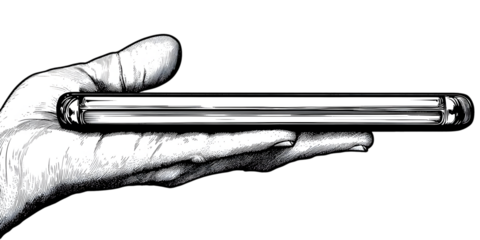 Hand Holding Long Cylindrical Object Illustration