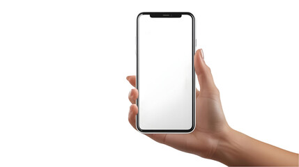 Hand Holding Modern Smartphone With Empty Screen, Realistic Illustration, Photo
