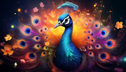 Obraz premium Hübscher Pfau