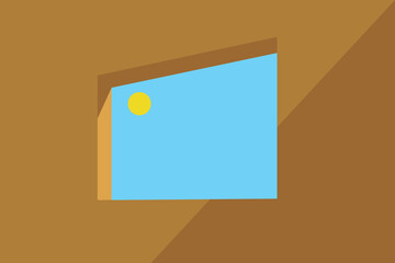 Illustration vector design of skyline from window