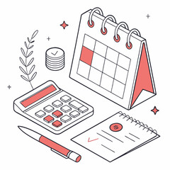 Financial Planning And Deadline Scheduling Isometric Vector Illustration For Business Management