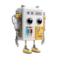 Fototapeta premium Quirky Retro Robot with Medical Supplies - 3D Render
