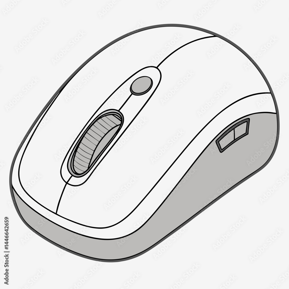 Aufkleber computer mouse isolated vector illustration for technology and digital workplace concepts