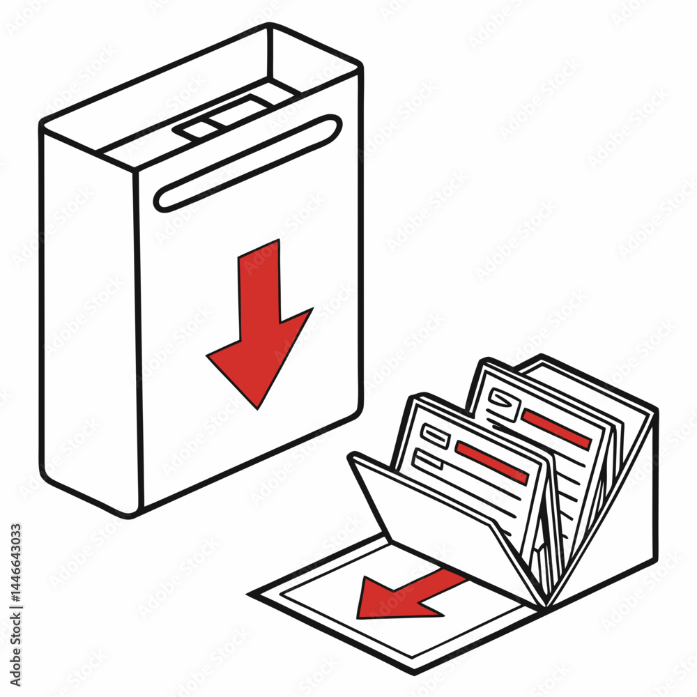 Poster data downloading outline conceptual illustration of a data package in isolation