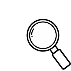 Search magnifying glass flat simple icon for apps and websites