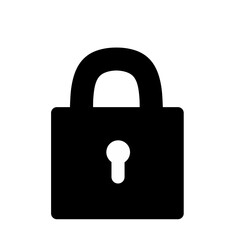Security Lock Black Icon Flat Graphic Design