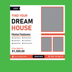 Modern Real Estate Social Media Post Design Featuring Elegant Home for Sale