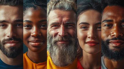 portraits of diverse individuals expressing wide range of emotions while engaged in sports activities.