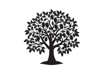 Obraz premium Mango tree silhouette vector