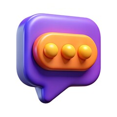 Colorful 3D Chat Bubble Icon with Three Dots