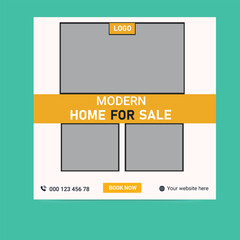 Modern Real Estate Social Media Post Design Featuring Elegant Home for Sale