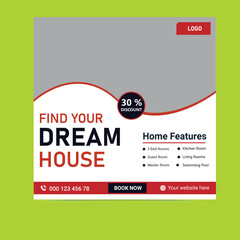 Modern Real Estate Social Media Post Design Featuring Elegant Home for Sale
