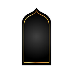 Islamic Gold and Black Arch Mosque Dome Ornament for Eid Celebration and Ramadan Decoration