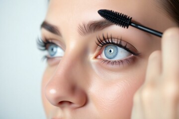 Naklejka premium Woman Apply Mascara.