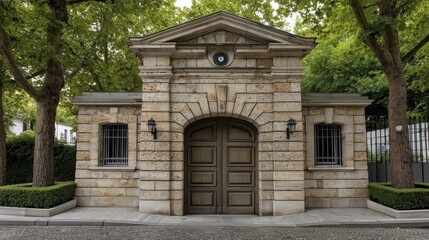 Obraz premium Grand stone gate imposing structure state-1 - archway strong gate stone archway kingdom
