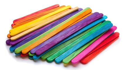 Fototapeta premium Popsicle sticks for crafts isolated on white background
