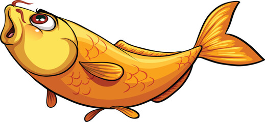 Koi carp fish cartoon sticker