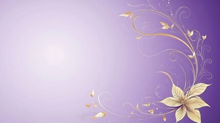 Elegant floral frame on purple backdrop