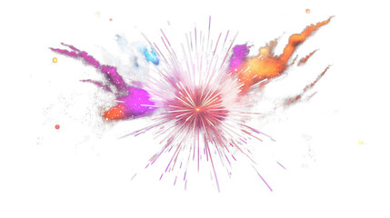 Colorful Ink Splashes isolated on White Background