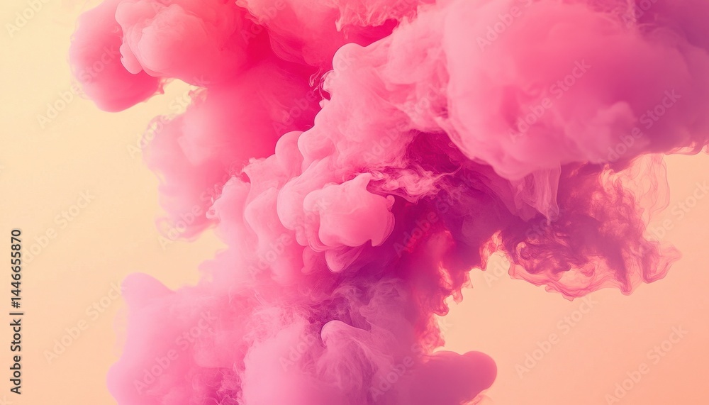 Aufkleber abstract pink smoke plume swirling in a gradient background for artistic design and creative concept