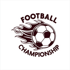 Football Championship Fireball Logo Design