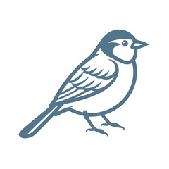 Stylized Black-Capped Chickadee Bird Illustration