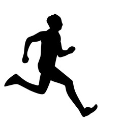 vecor silhouette of running people