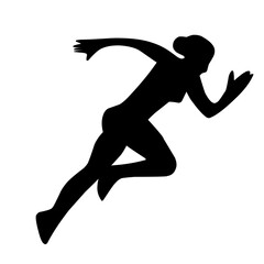 vecor silhouette of running people