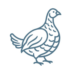 Minimalist Grouse Bird Outline Vector Illustration