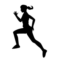 vecor silhouette of running people