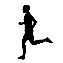 vecor silhouette of running people
